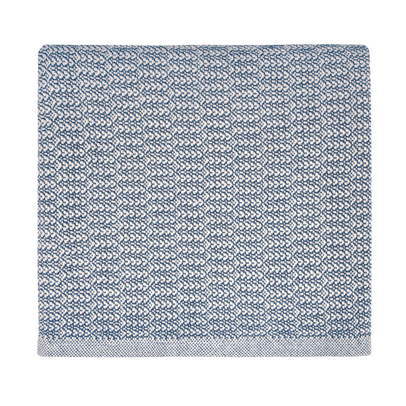 Cape Cod Cotton Blend Textured Throw Blanket, Blue