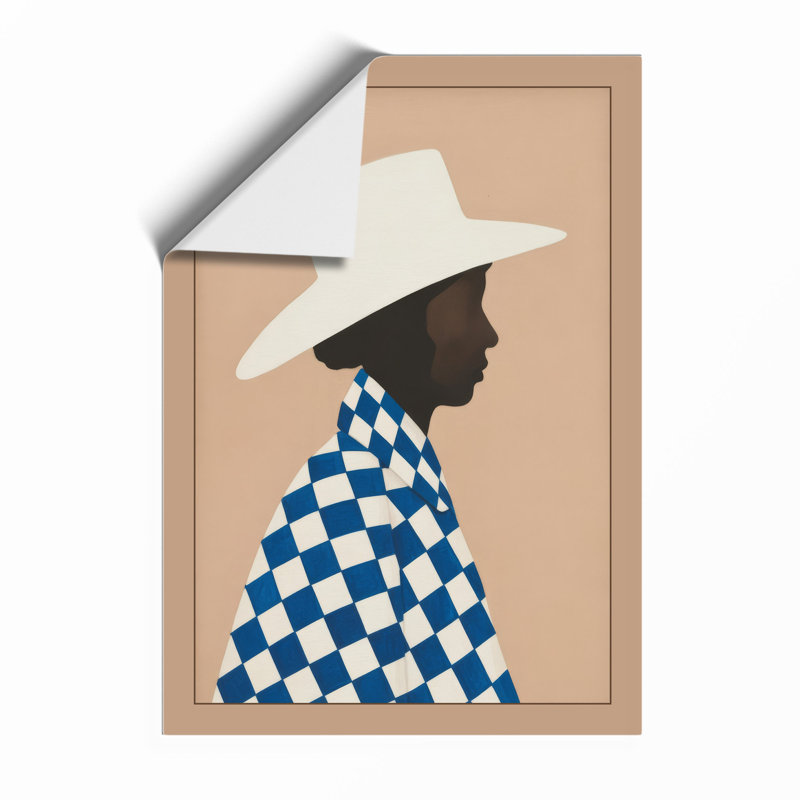 Cowboy in Profile Modern - Framed Print, A1 - 84.1 x 59.4 cm, Unframed