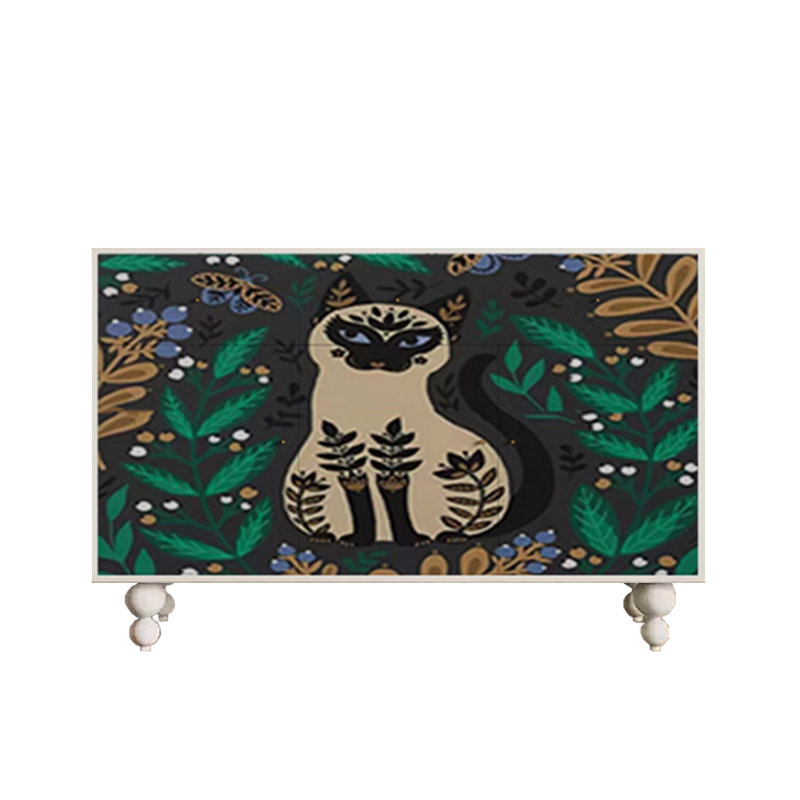 Armoire d'appoint et bahut Painting, Blanc + multicolore