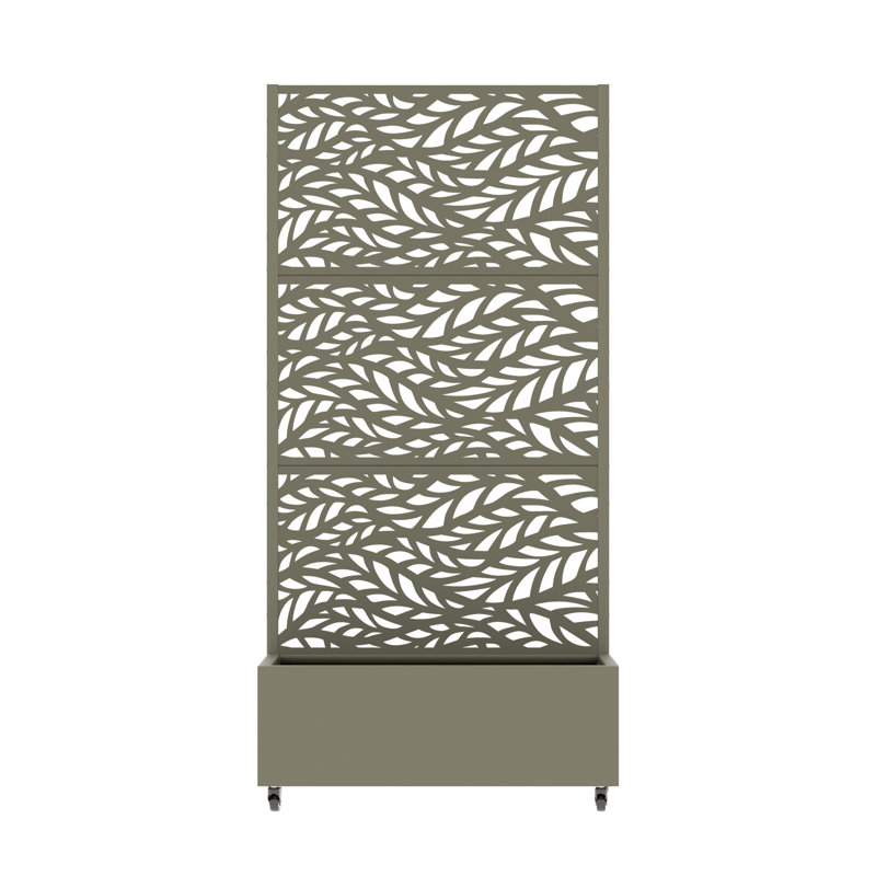 Outdoor Planter Box with Wheels, Olive Gray