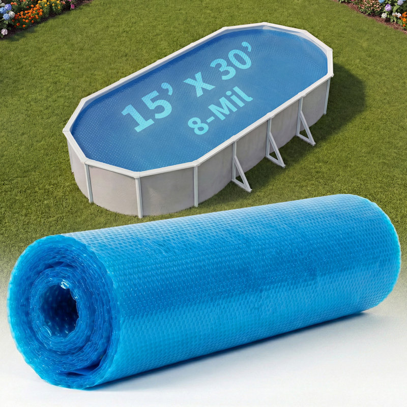 Couverture solaire pour piscines hors sol ovales â€“ Bleue, 15 pi x 30 pi