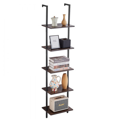 Industrial Square Pipe Shelf 5 Tier 11.8in Wall-Mount for Bedroom