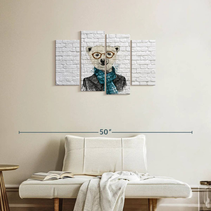 Brampt Dapper Polar Bear, 22" H x 36" W