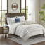 Ensemble d'édredon imprimé 5 pièces avec coussins décoratifs taupe-121108120