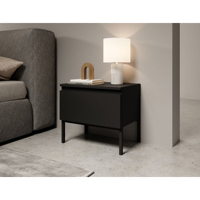 Moaad 49cm W Steel Bedside Table