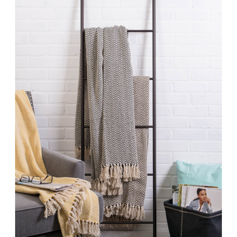 Tango Red Chevron Cotton Handloom Throw Blanket
