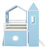 Twin Size Loft Bed With Slide Tent And Tower-952452403