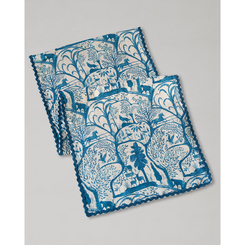 THE ENCHANTED WOODLAND DUSK BLUE TABLE RUNNER