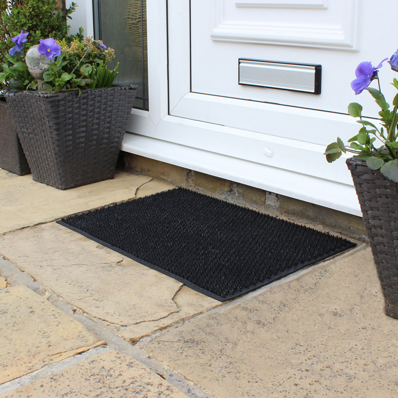Condor Non-Slip Doormat, 1cm H x 60cm L x 40cm W, Black