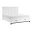 Lit plateforme très grand californien blanc avec tiroirs de rangement et meubles de chambre à coucher en bois 1pc-217833665