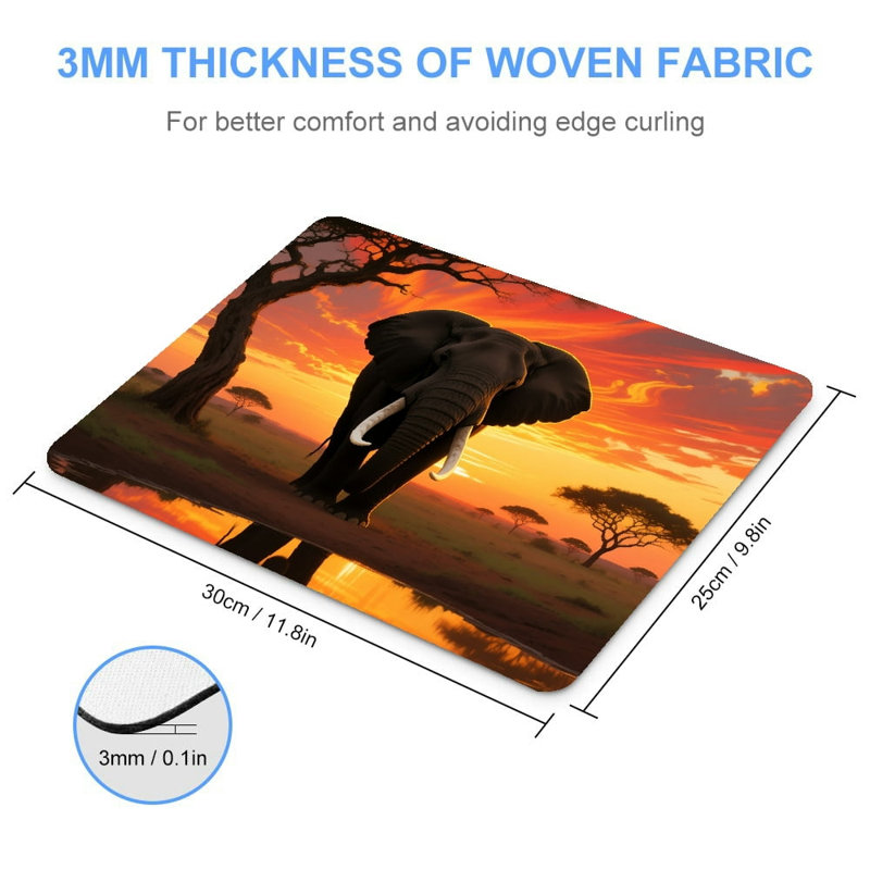 Tapis de bureau 11,81 po x 27,56 po A Elephant