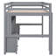 Lit mezzanine gris avec bureau, rangement généreux, tiroirs et armoire de charge-2038619768