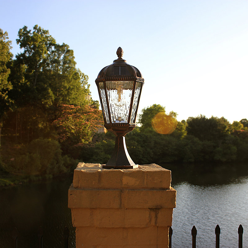 Royal Bulb Solar Light Pier Mount Brushed Bronze, Water, Brushed Bronze