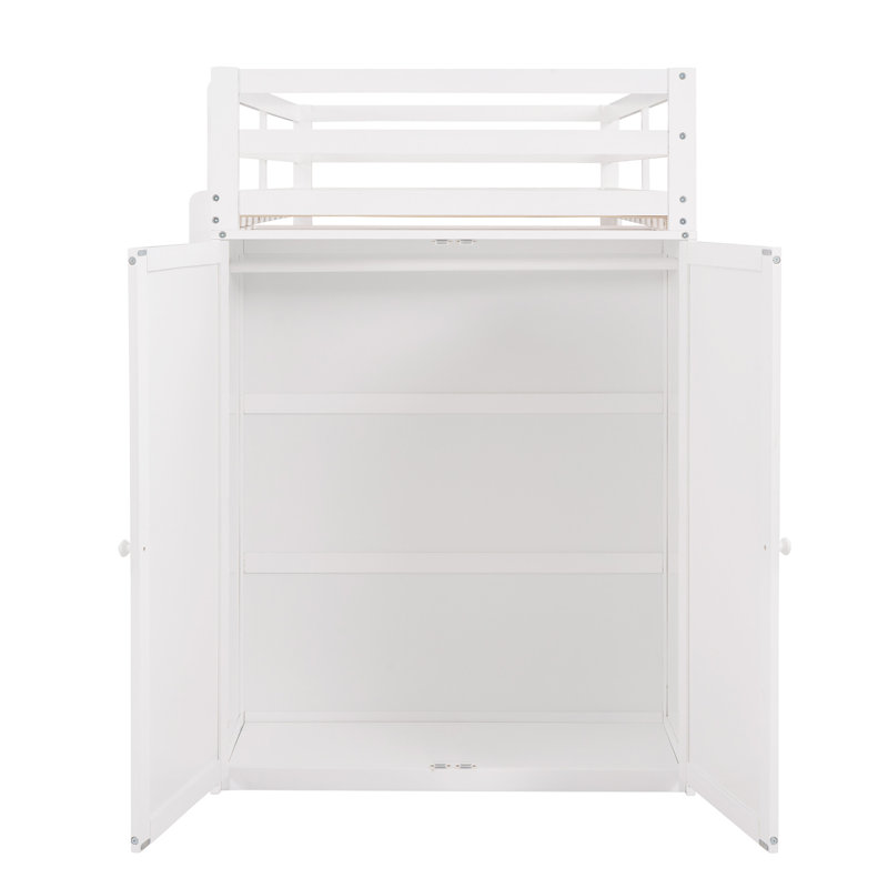 Loft Bed With Drawers, Twin, White