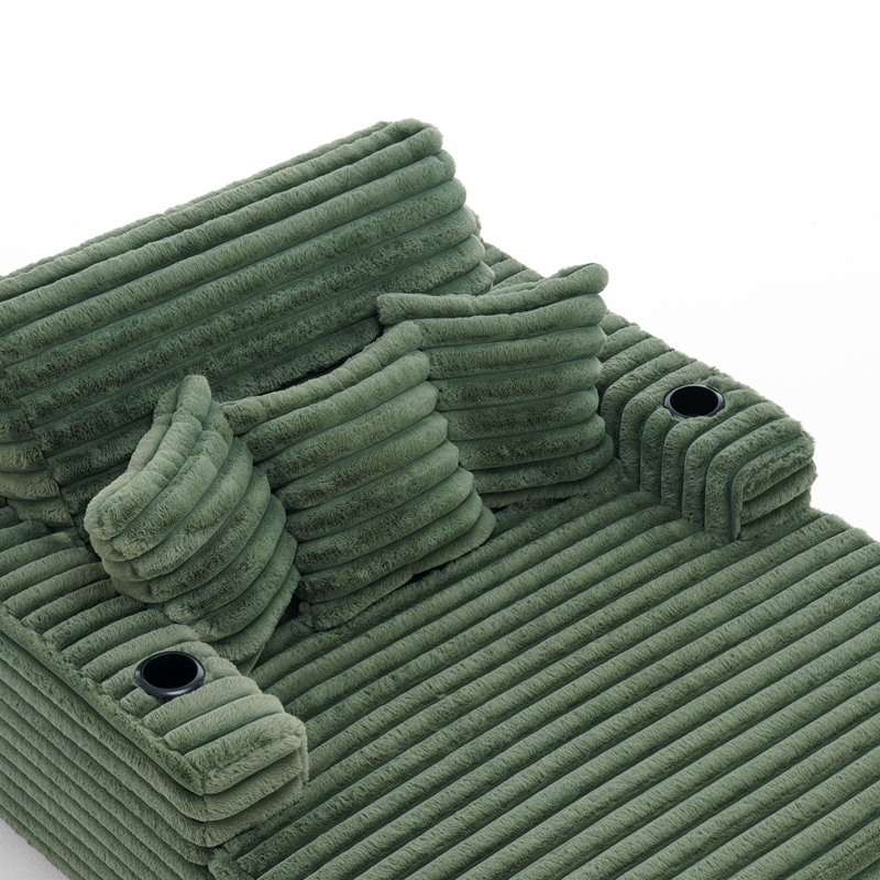 Upholstered Chaise Lounge, Green