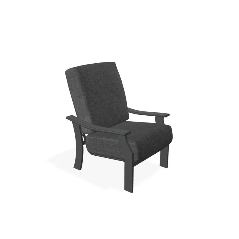 Chaise de patio profonde avec coussins St. Catherine, Tissage uni ardoise coulée Sunbrella®, Graphite texturé