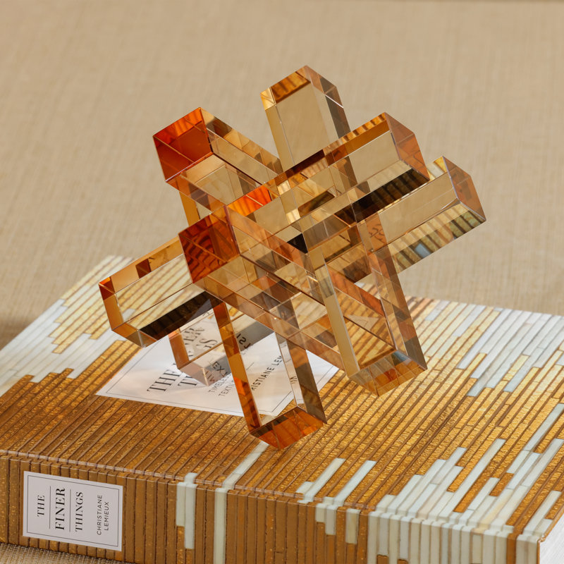 Serre-livres en cristal, Ambre clair