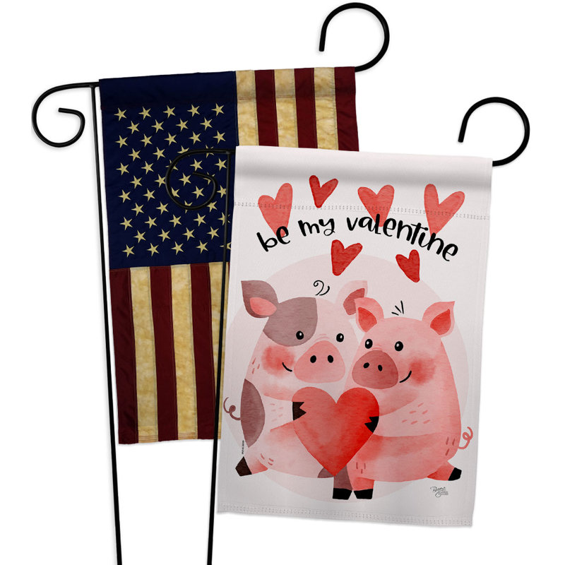 Drapeau de jardin en polyester 18 po x 13 po Valentines
