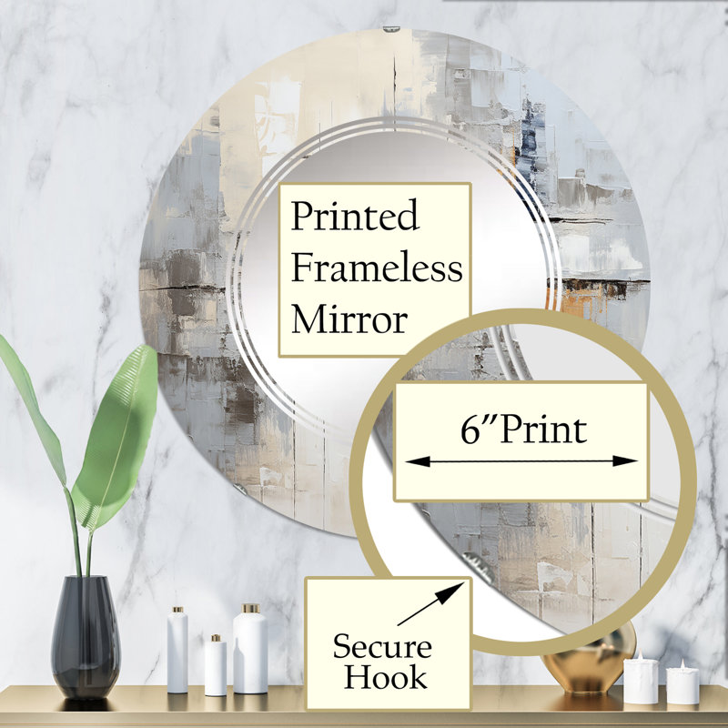 Eifa - Miroir mural moderne rond, 32 po x 32 po