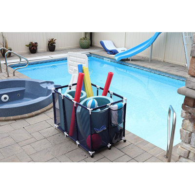 Pool Noodles Holder, Toys, Floats, Balls And Floats Equipment Mesh Rolling Storage Organizer Bin by Essentially Yours