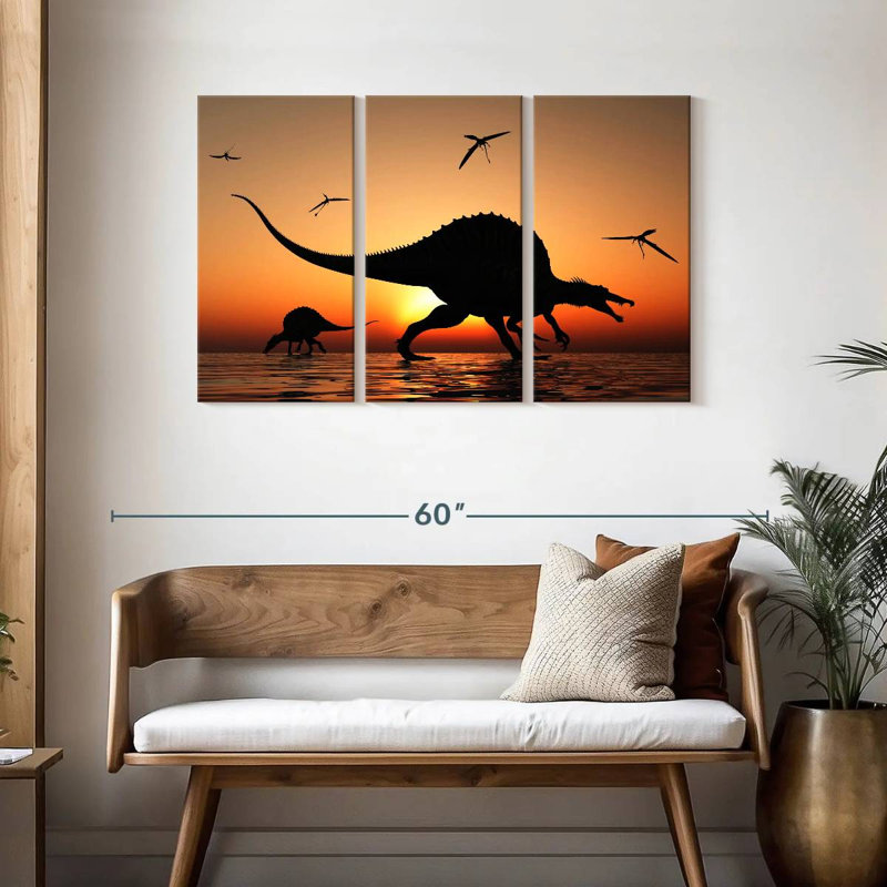 Brampt Dinosaur Sunset, 28" H x 45" W