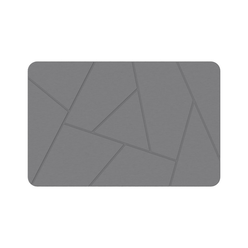 Tapis de bain en pierre 24 po x 15 po à séchage rapide avec texture de grille moderne