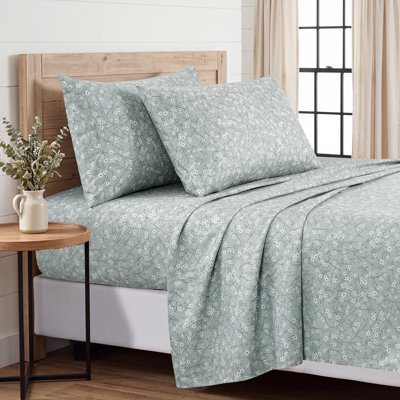 Literie 4 pièces Southshore Fine Linens, draps gris à motifs floraux, taille California King, motif prairie classique