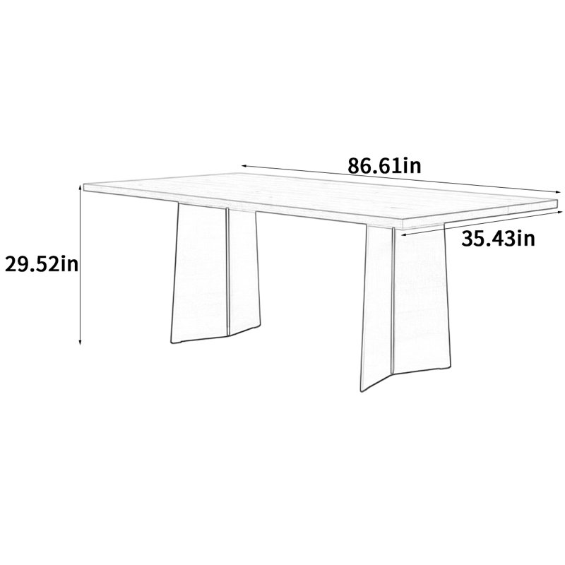 Table de salle à manger, H 29,52 po x L 86,61 po x l 35,43 po