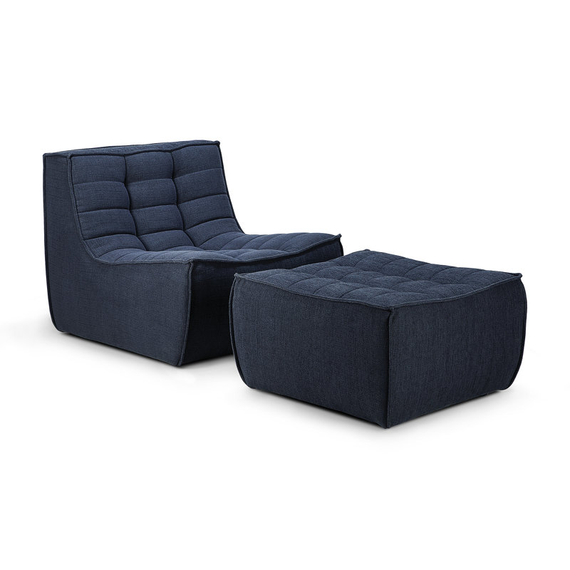 N701 Square Ottoman, Dark Blue