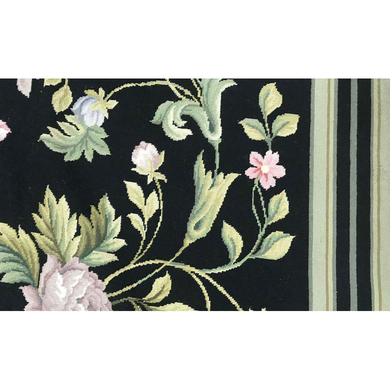 Hand-Knotted High-Quality Black Area Rug