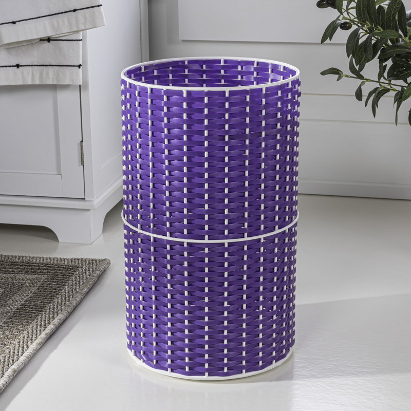 Cecil Open Waste Basket - 4.13 Gallons, Purple/White