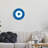 Evil Eye Centric Bold Blue Abstract Circular Dominant Shapes Circular Wall Plaque, 12" Diameter