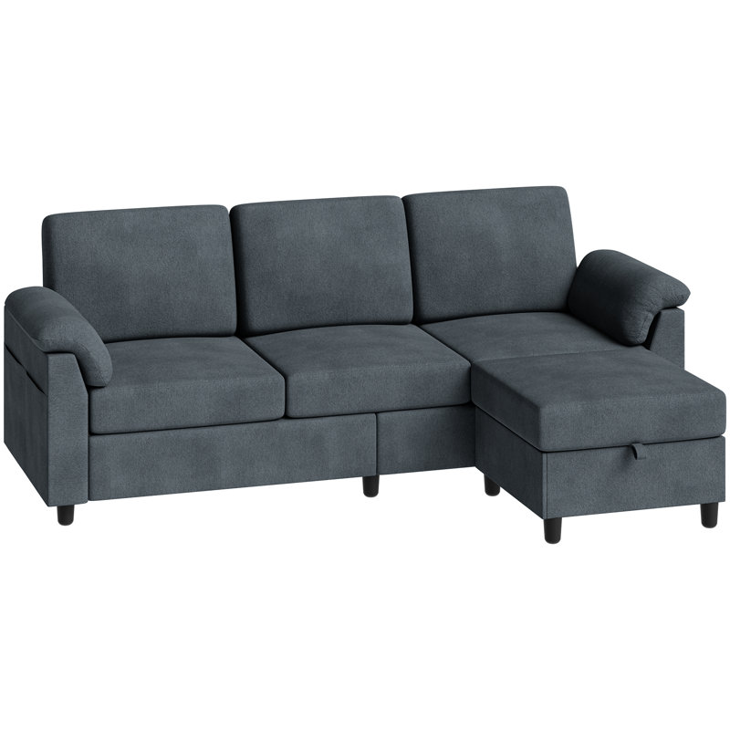 Convertible Sectional Small Sofa L-Shaped Couch Seat With Modern Linen Fabric, For Living Room, Apartment,Study And Office, 79"