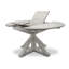 Table de salle à manger ronde de 45 po avec rallonge papillon de 18 po - finition gris pâle et blanc