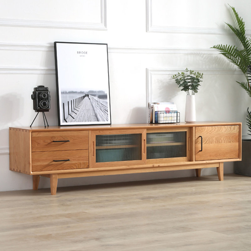 Meuble télé en bois de cerisier, 78.74"
