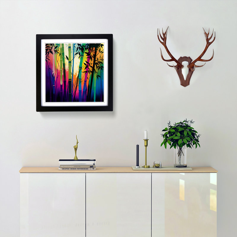 Single Picture Frame Print on Wood, Black
