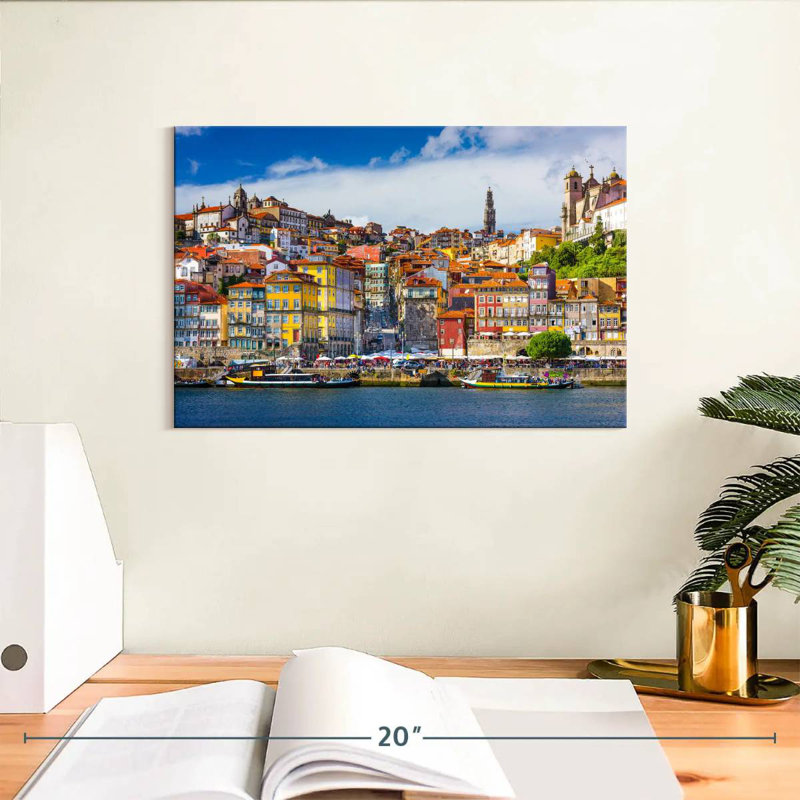 Maisons colorées de Porto, H 8 po x l 12 po