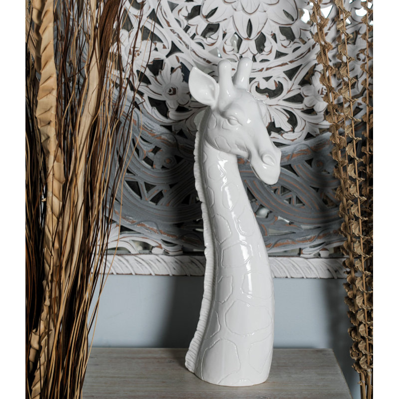 Chambre à rail en céramique giraffe head Pratunam, H 18 po x l 7 po x P 5 po, Argent