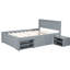 Lit plateforme gris avec tiroir de rangement et tablettes - Assemblage silencieux et facile requis Transformez l'esthétique de votre chambre à coucher