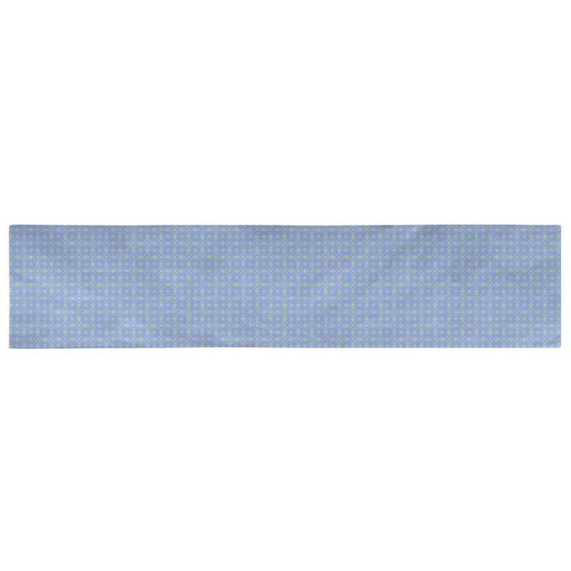 Chemin de table Avicia, 72 po x 16 po, Polyester, Bleu / Vert