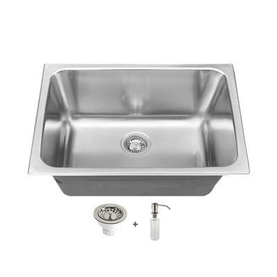 24"" L x 18"" W Drop-In Kitchen Sink with Soap Dispenser -  Sink Depot, SD216111
