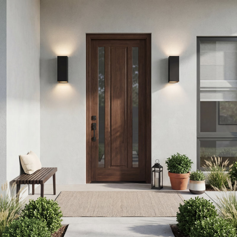 Dace 12" 1-Light Architectural Bronze LED Outdoor Wall Lantern, Architectural Bronze