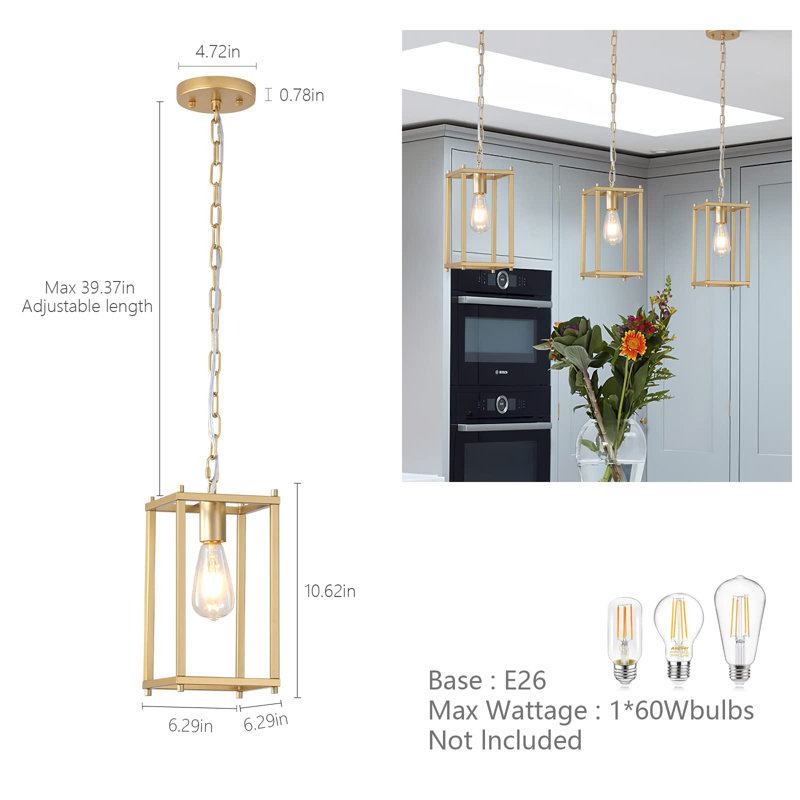 Luminaire suspendu 1 lumière avec cage réglable