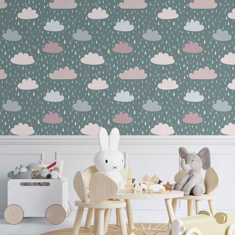 Rouleau de papier peint pelez et collez L 8,5 pi x l 24 po Millikan Child Like Clouds