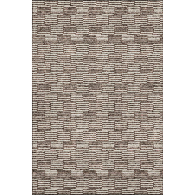 Premium Machine Washable Prisco Brown Rug