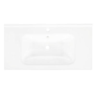 Lavabo en céramique blanche 35,6 po, seulement évier en céramique, sans armoire