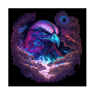 Wrapped Canvas Wall Art - Wumples  'Eagle 6' Wall Art for Living Room, Bedroom, or Office Décor  - 35x35