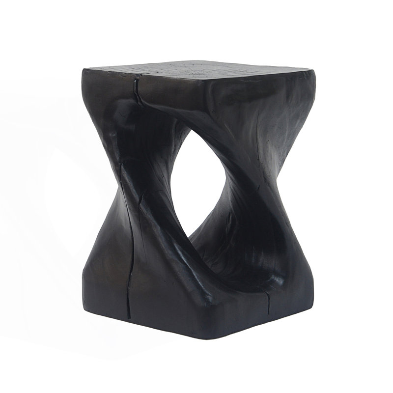 Twist Shape Side Table, Black