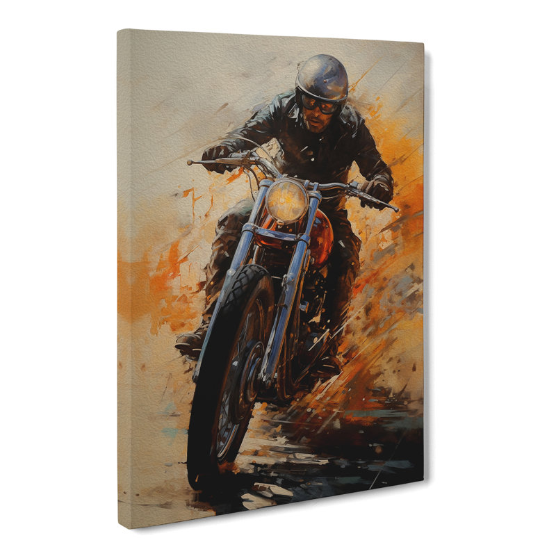 Motorbike Contemporary Art - No Frame Print, 50cm H x 35cm W x 3cm D