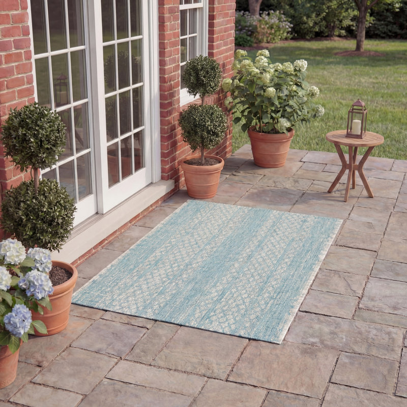 Tapis intérieur / extérieur abstrait Herefordshire Performance, Rectangle 2 pi x 3 pi 7 po